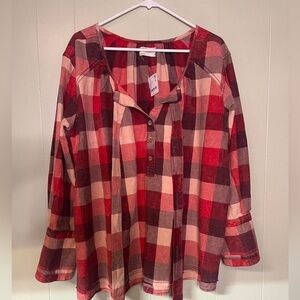 Free People Plaid Button-Up Women's Top